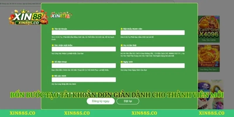 Bốn bước tạo tài khoản đơn giản dành cho thành viên mới