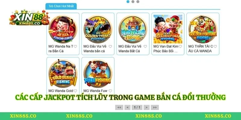 Các cấp jackpot tích lũy trong game bắn cá đổi thưởng 