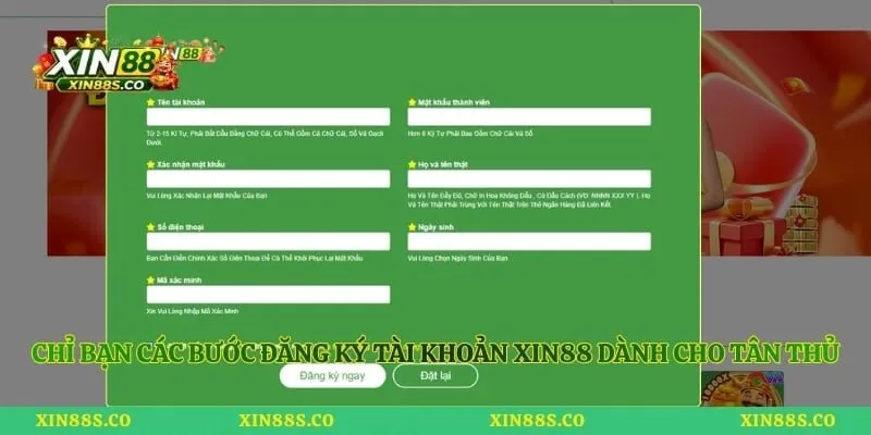 Chỉ bạn các bước đăng ký tài khoản Xin88 dành cho tân thủ