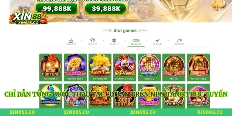 Chỉ dẫn từng bước thao tác cơ bản trên nền tảng trực tuyến
