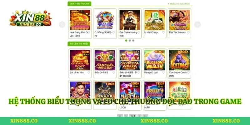 Hệ thống biểu tượng và cơ chế thưởng độc đáo trong game