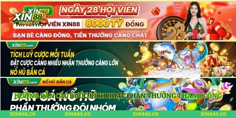 Hướng dẫn các bước kích hoạt phần thưởng thành công