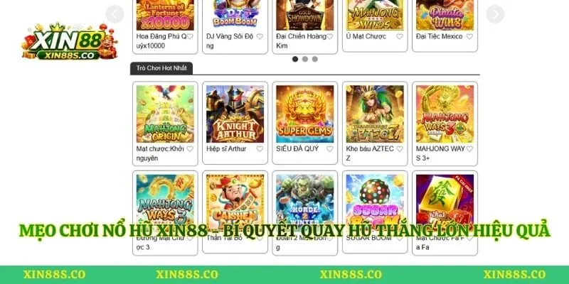 Mẹo Chơi Nổ Hũ Xin88 - Bí Quyết Quay Hũ Thắng Lớn Hiệu Quả